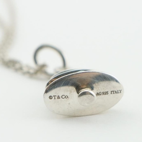 RARE Tiffany & Co Christmas Tree in Blue Enamel and Silver Pendant Necklace - Picture 2 of 4